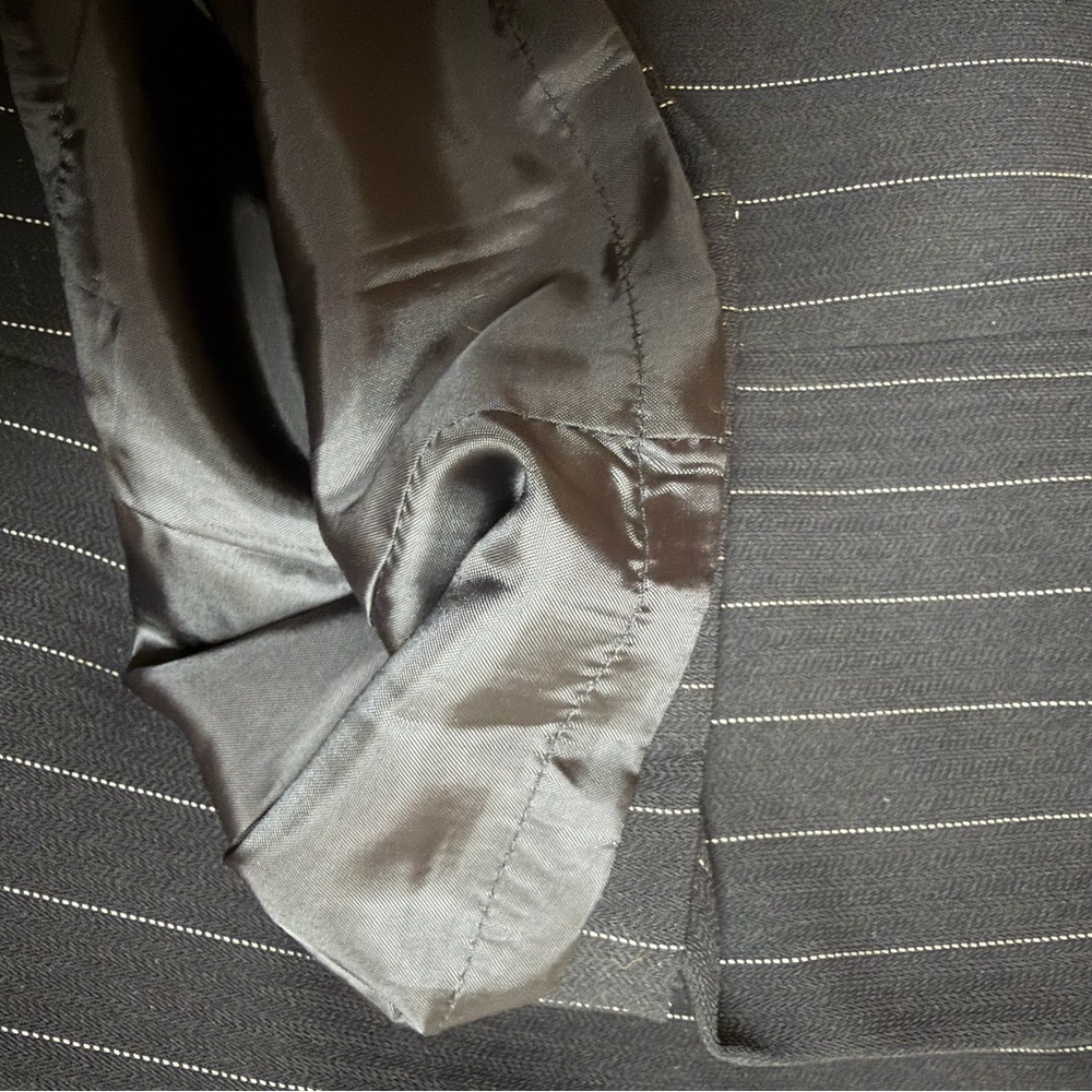 Women's Black Pinstripe Suit Jacket & Pants - Picture 8 of 10